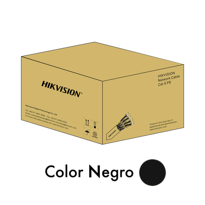 Bobina de Cable UTP 305 Mts / Cat 6 (23 AWG) / Color Negro / FTP / PE (Polietileno) / Uso en Exterior / 100% Cobre / Aplicaciones de CCTV y Redes de Datos / RoHS 2.0
