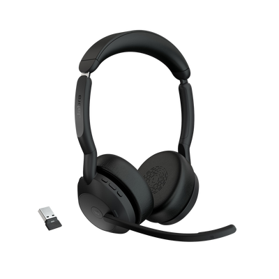 Jabra Evolve2 55 Auricular stereo versión MS dongle USB-A con cancelación de ruido (25599-999-999)