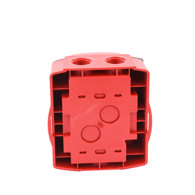 Sirena con Lámpara Estroboscópica / para Exterior / a 2 Hilos / Montaje en Pared / 12 o 24 Vcd / Configuración Estroboscópica Seleccionable / Texto en Inglés / Incluye Caja de Montaje / Color Rojo