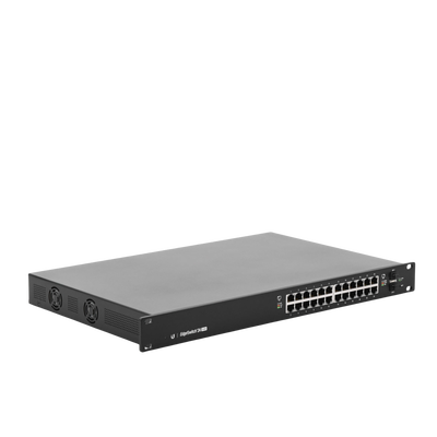 Switch EdgeMAX administrable de 24 puertos Gigabit con PoE+/PoE Pasivo 24V + 2 Puertos SFP 250 W