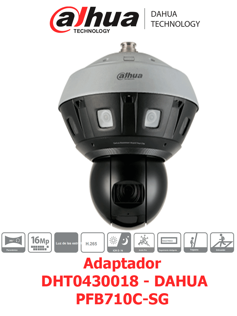 DAHUA PSDW81642ML-A360-D237 - Cámara IP Panorámica 360° Resolución de 8 x 2 MP + PTZ de 4 MP de 40x/ Lente 5 mm/ ? 360/ IR 400 mts/ IA WizMind/ Detección de Movimiento Inteligente/ Auto Seguimiento de objetivos/ Starlight/ WDR/ H.265+/ IP66/ E&S Al