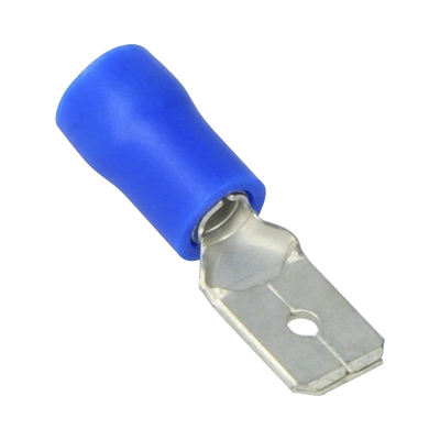 Terminal tipo hembra aislada 0.250 / 16 - 14 AWG / Azúl / Para baterías con terminal F1 / Paquete de 25 piezas.