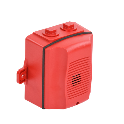 Sirena para Exterior Montaje en Techo o Pared 12 a 24 Vcc Color Rojo