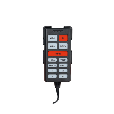 Sirena Vehicular de 100W de Potencia Con Controlador Unimando Para Tonos Control de 3 Salidas Auxiliares Microfono e Interconexión a Radio