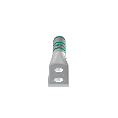Zapata de compresión LCC2-14A-Q para cal. 2 Awg Doble barreno para tornillo prisionero de 1/4 Espaciado de orificio 16 mm 1 Pz