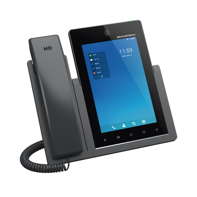 Teléfono IP Android 11 16 líneas SIP con 16 cuentas pantalla táctil 7" puertos Gigabit Wi-Fi Bluetooth PoE codec Opus IPV4/IPV6 con gestión en la nube GDMS