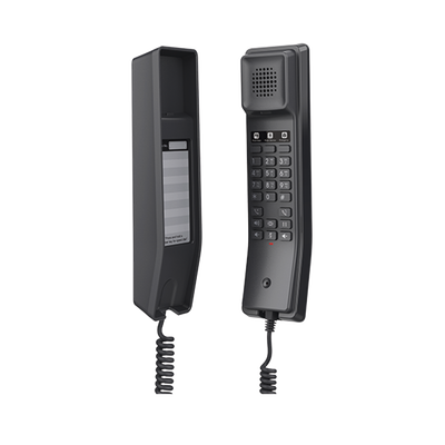 Teléfono IP para Hoteles / Altavoz HD / 2 Cuentas y Líneas SIP / 10 Teclas de Marcación Rápida / 3 Teclas Programables / Códec OPUS / Gestión GDMS / Instalación en Escritorio y Pared / PoE 100 Mbps