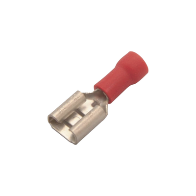 Terminal tipo hembra aislada 0.250 / 12 - 10 AWG / Amarillo / Para baterías con terminal F1 / Paquete de 25 piezas.