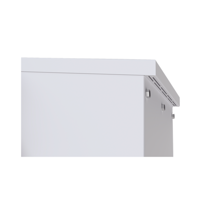 Gabinete Acero Galv. para 2 Baterías PL110D12 (400 x 730 x 300mm). Puerta Sin Ventilación. Acc. para piso o poste No incluidos.