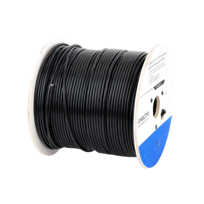 Bobina de cable de 305 m (1000 ft) Cat5e Aleación de Cobre y Aluminio (CCA) color Negro Uso Intemperie Doble Forro