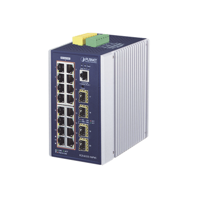 Switch Industrial Capa 3 16 Puertos 10/100/1000T 802.3 AT POE + 4 Puertos 1G / 2.5G SFP