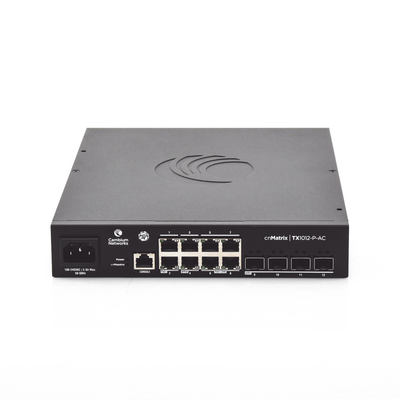 Switch cnMatrix TX1012-AC-P PoE Ideal para WISP / 8 Puertos Gigabit PoE + 4 SFP+ / PoE Budget 200W /Capa 2 y Capa 3 / Gestión Gratuita Desde la Nube