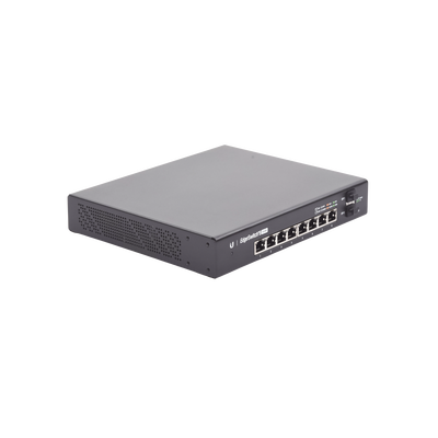 Switch EdgeMAX Administrable de 8 Puertos Gigabit con PoE+/PoE Pasivo 24V + 2 Puertos SFP 150 W