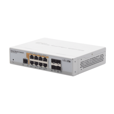 Cloud Router Switch Administrable L3 8 puertos 10/100/1000 Mbps c/PoE Pasivo ó 802.3af/at 4 Puertos SFP