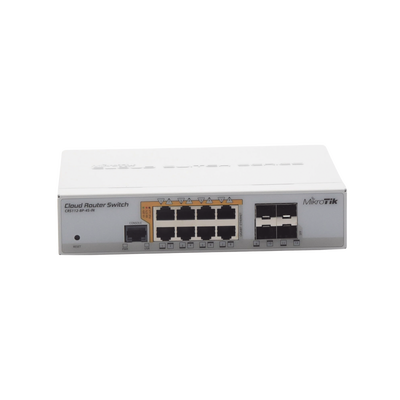 Cloud Router Switch Administrable L3 8 puertos 10/100/1000 Mbps c/PoE Pasivo ó 802.3af/at 4 Puertos SFP