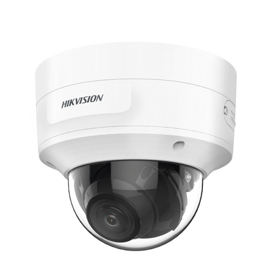 Domo IP 8 Megapixel (4K) / Lente Mot. 2.7 a 13.5 mm / 40 mts IR EXIR / Exterior IP66 / IK10 / DARKFIGHTER / Audio y Alarma I/O / PoE+ / ONVIF / Micro SD / 4 Analíticos: AcuSense Deteccion Facial Conteo de Personas por Cruce y Zona