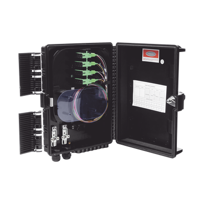Cierre de Empalme para 24 fusiones de fibra óptica  Interior/Exterior  con 16 acopladores SC/APC y splitter 1x16 SC/APC Incluido  IP65