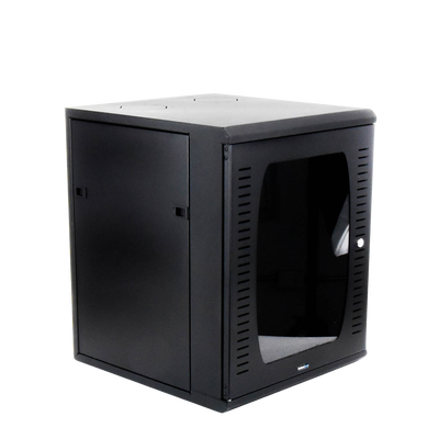 Gabinete para Montaje en Pared 12 Unidades de Rack de 19in Puerta de Cristal Templado Fabricado en Acero