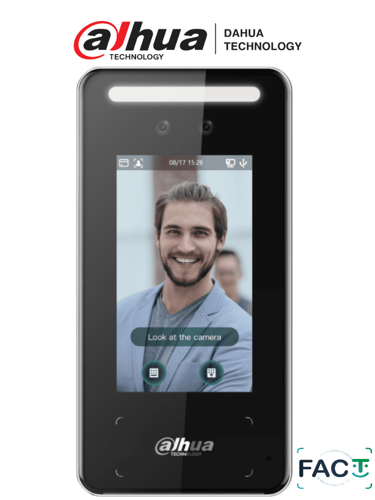 DAHUA ASI6213J-MW - Control de Acceso para Exterior con Reconocimiento Facial/ Pantalla de 4.3 Pulgadas/ Cámara de 2MP y Luz Blanca/ 6 000 Rostros/ 6 000 Password y Tarjetas Mifare/ Comunicación TCP/IP/