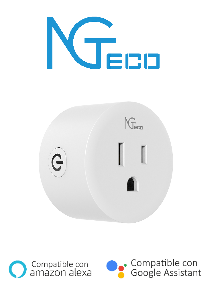 NGTECO NGP300 - Contacto Inteligente WiFi / Control Remoto vía App / Personalice Horarios / Control por Voz / Compatible con Amazon Alexa y Asistente de Google