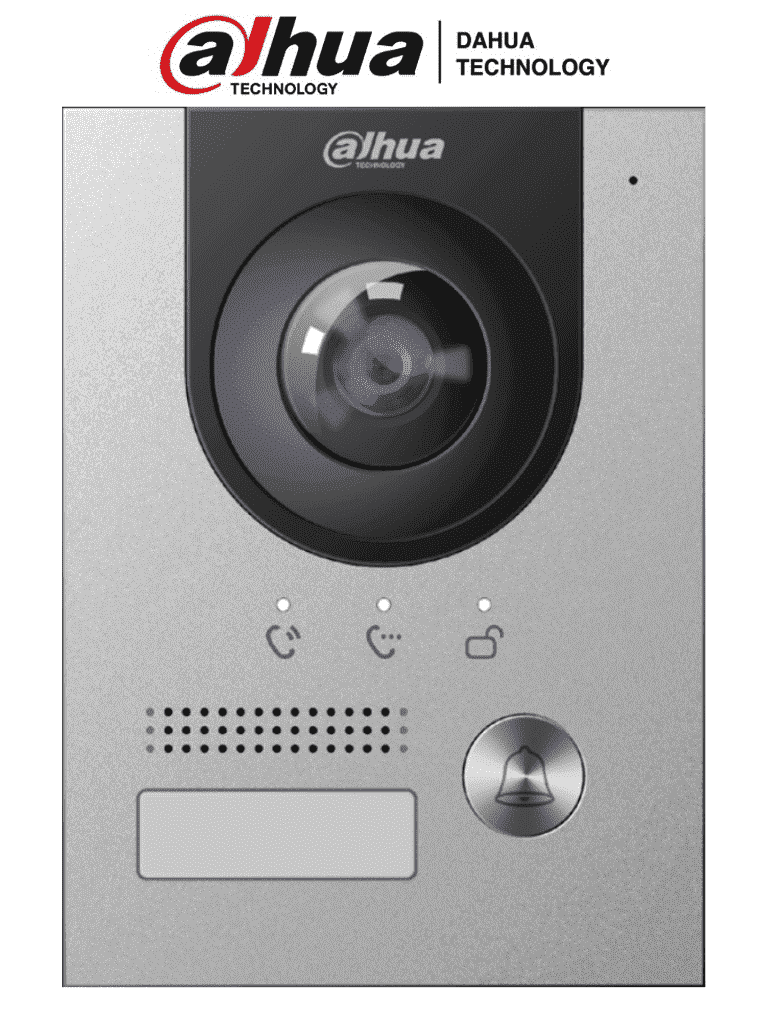 DAHUA VTO2202F-P - Frente de Calle para Videoportero IP/ Metálico/ Cámara de 2 Megapíxeles con 160 Grados de Apertura/ Protección IK07/ Exterior IP65/ Visión Nocturna/ PoE/ Indicador de Voz/ Apertura de Chapa/