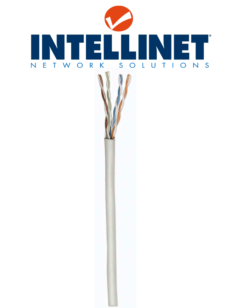 INTELLINET 334136 Bobina de Cable UTP Cat6 Sólida 100% cobre 305 m de cable UTP Filamento sólido CM Certificable Gris