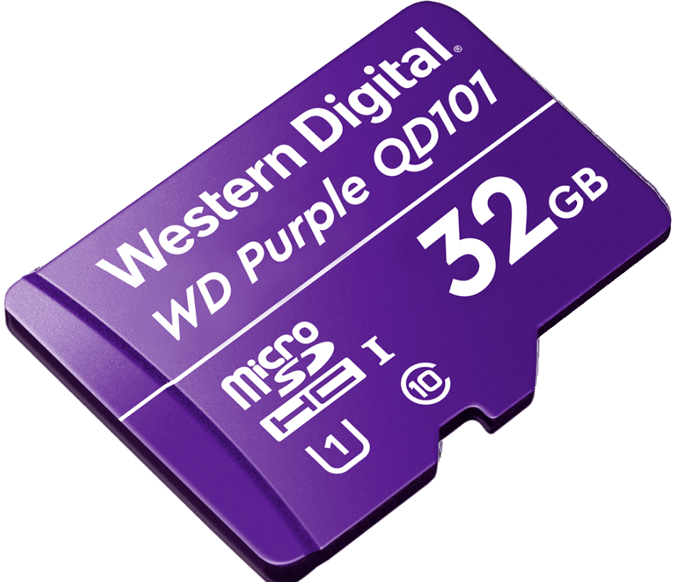 WESTERN WDD032G1P0C- Memoria de 32GB Micro SDHC/ Linea Purple/ Clase 10 U1/ Lectura 50MB/ Escritura 40MB/ Especializada para Videovigilancia #CruiserSE+ #MICROSD