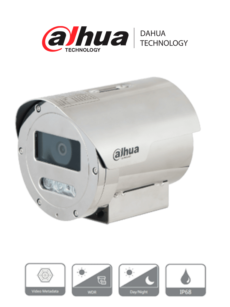 DAHUA DH-ECA3A1404N-HNRXB - Cámara IP antiexplosión de 4 MP con zoom óptico 4x H.265+ IR de 40m AI SMD Plus Starlight WDR 120dB IP68 y protección TVS 6000V. Máxima seguridad y visión superior en entornos extremos.