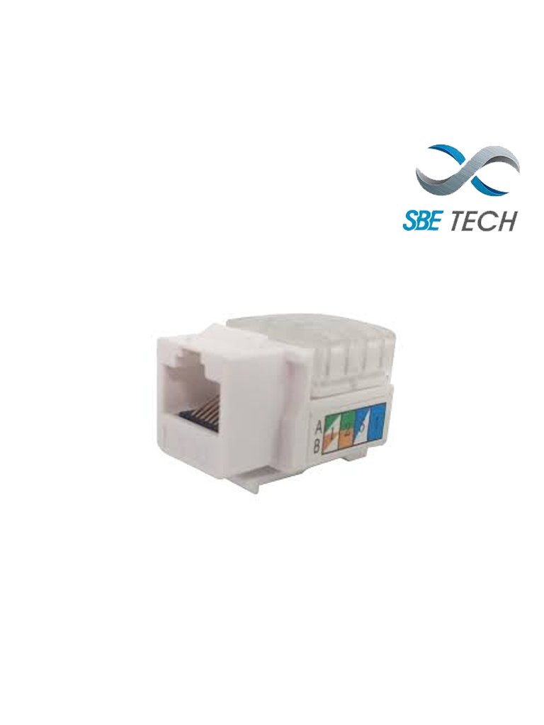 SBETECH 2302WT- Módulo jack keystone RJ45 8 hilos CAT 5e compatible con calibres AWG 22-26 color blanco