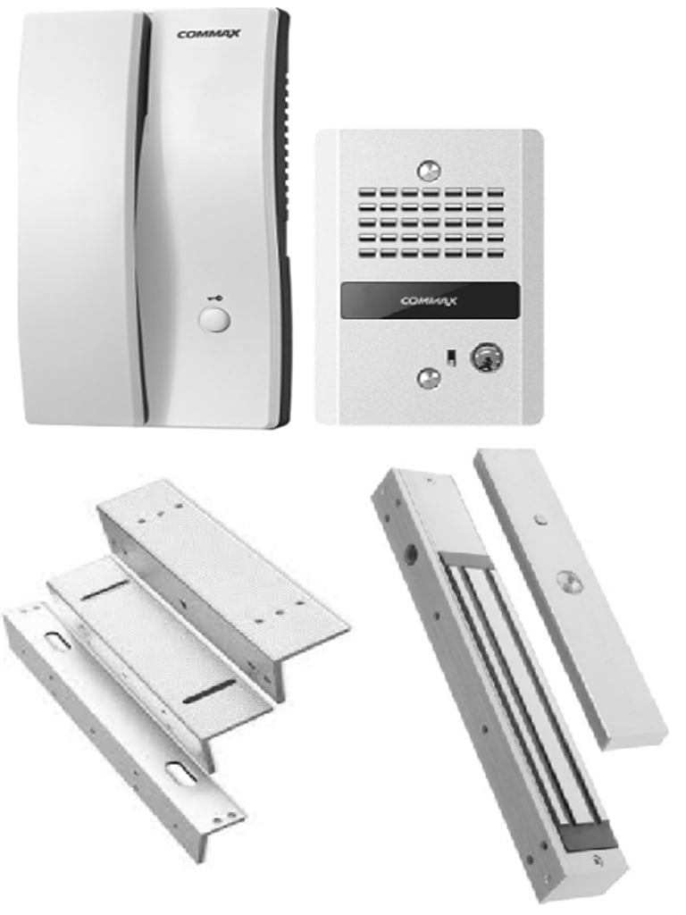COMMAX DP2LMB1805PAK - Paquete de audioportero con apertura de puerta incluye cerradura magnética de 180 Kg o 350 lb y soporte de instalación en ZL