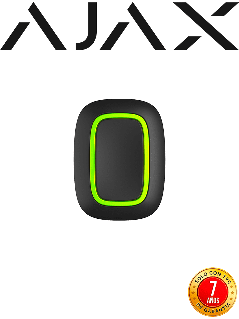 AJAX Button B - Botón inteligente multifuncional. Botón de pánico / Control de dispositivos de automatización / Silenciar alarmas de detectores de incendios. Color Negro (28202.26.BL3)