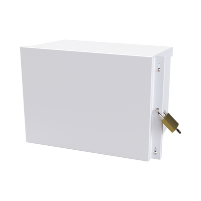 Gabinete para Baterías (Hasta dos PL4012). Fabricado en Lámina Galvanizada. Opción para Montar en Poste (No Incluida)