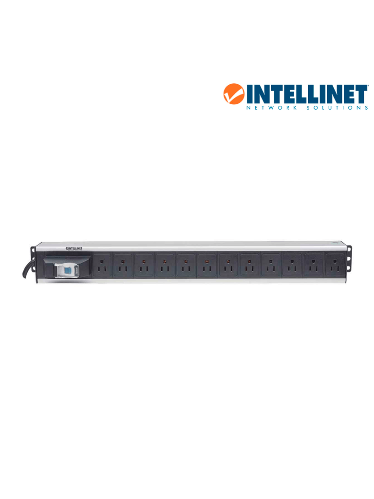 INTELLINET 713955- Barra PDU / 12 cont. / Gabinetes y Racks / Vertical / Interruptor doble / Conta cortos circuitos