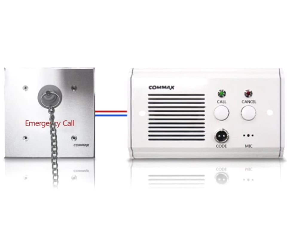 COMMAX ES420 - Botón de emergencia con cadena para sistema de llamado de enfermería / Uso en regaderas  con protección contra agua / Conexión con JNS4CS a 2 hilos / Activa luz de corredor