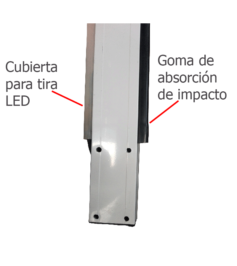 WEJOIN WJLBM4L - Brazo recto Izquierda LED tipo rectangular de 4 metros / Compatible con barrera LED izquierda