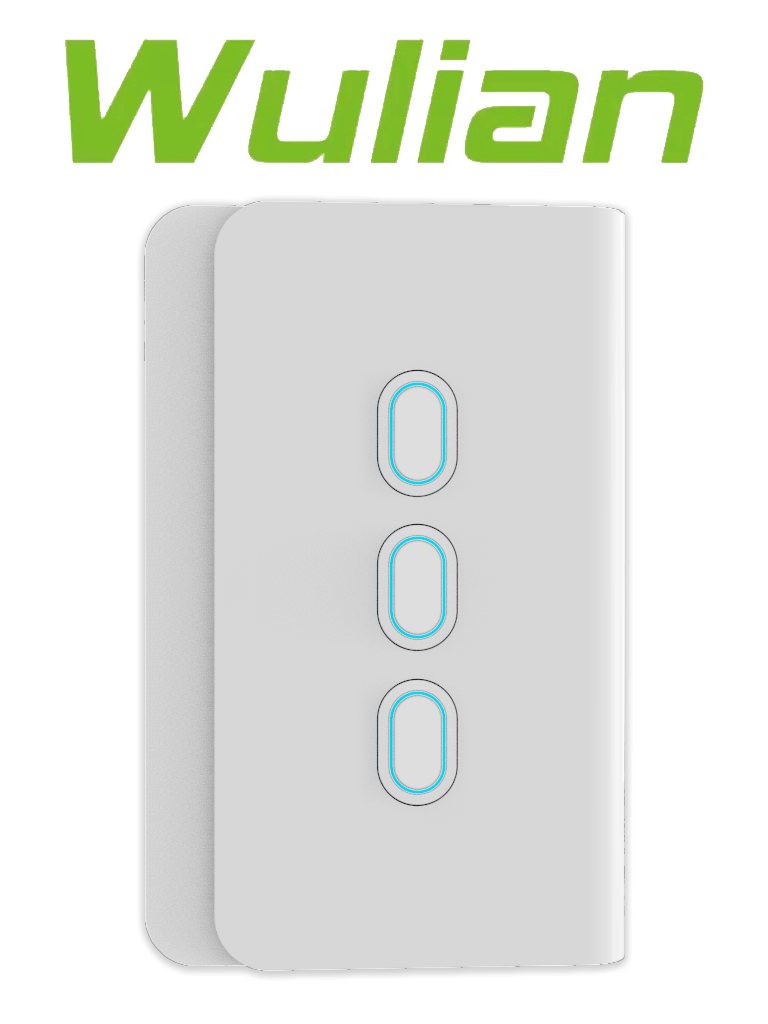 WULIAN SWITCHAW3LN - Apagador Inteligente para automatización de control de luces con formato Americano Conexión LN 3 Botones / Administracion remota desde celular con Brain y aplicacion en celular/ Protocolo Zigbee