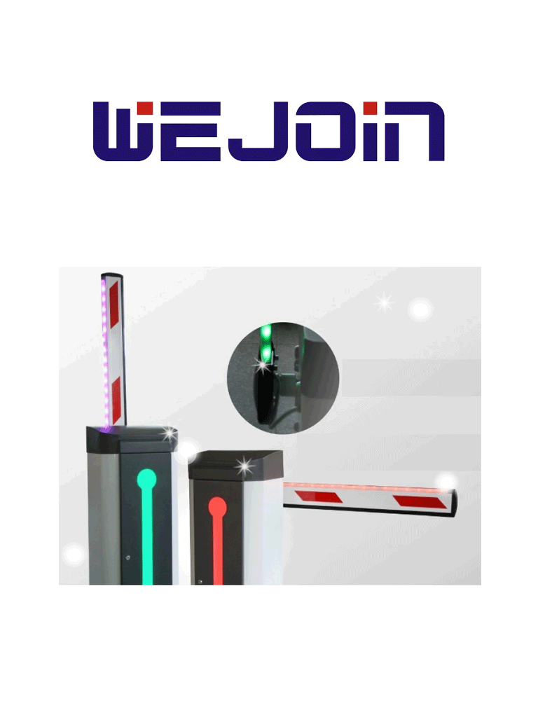 WEJOIN WJLBM4L - Brazo recto Izquierda LED tipo rectangular de 4 metros / Compatible con barrera LED izquierda