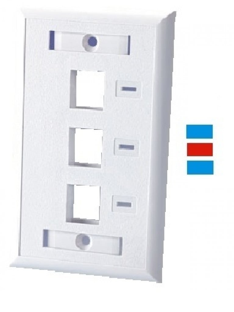 TVC F12UC3PWH - Placa frontal / 3 Ventanas / Color blanco / Etiquetas / Iconos de color