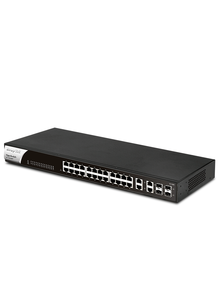 DrayTek Vigorswitch G1282 - Switch Gigabit Ethernet administrable web SMART 24 puertos Gigabit 4 puertos combo SFP/RJ45