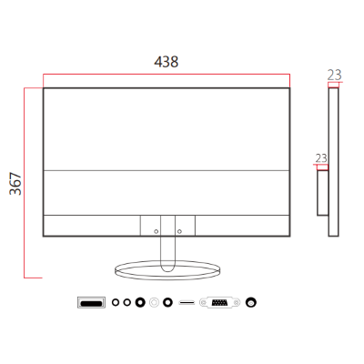 ZKTECO ZD192K - Monitor LED HD de 19 pulgadas / Resolución 1440 x 900 / 1 Entrada de video HDMI y 1 VGA / Ángulo de Visión Horizontal 170° / Soporte VESA / Operación 24/7 / Incluye Cable HDMI #ZK2