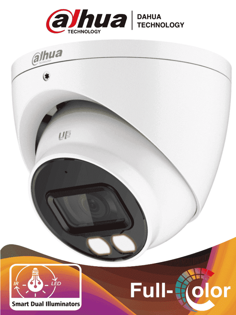 DAHUA HAC-HDW1239TN-IL-A - Camara Domo de 2 Megapixeles/ Iluminador Dual Inteligente+Full Color/ Lente de 2.8 mm/ 107 Grados/ Microfono Integrado/ WDR Real de 130 dB/ 40 Metros de Iluminación IR y Visible/ IP67/ #MCI2