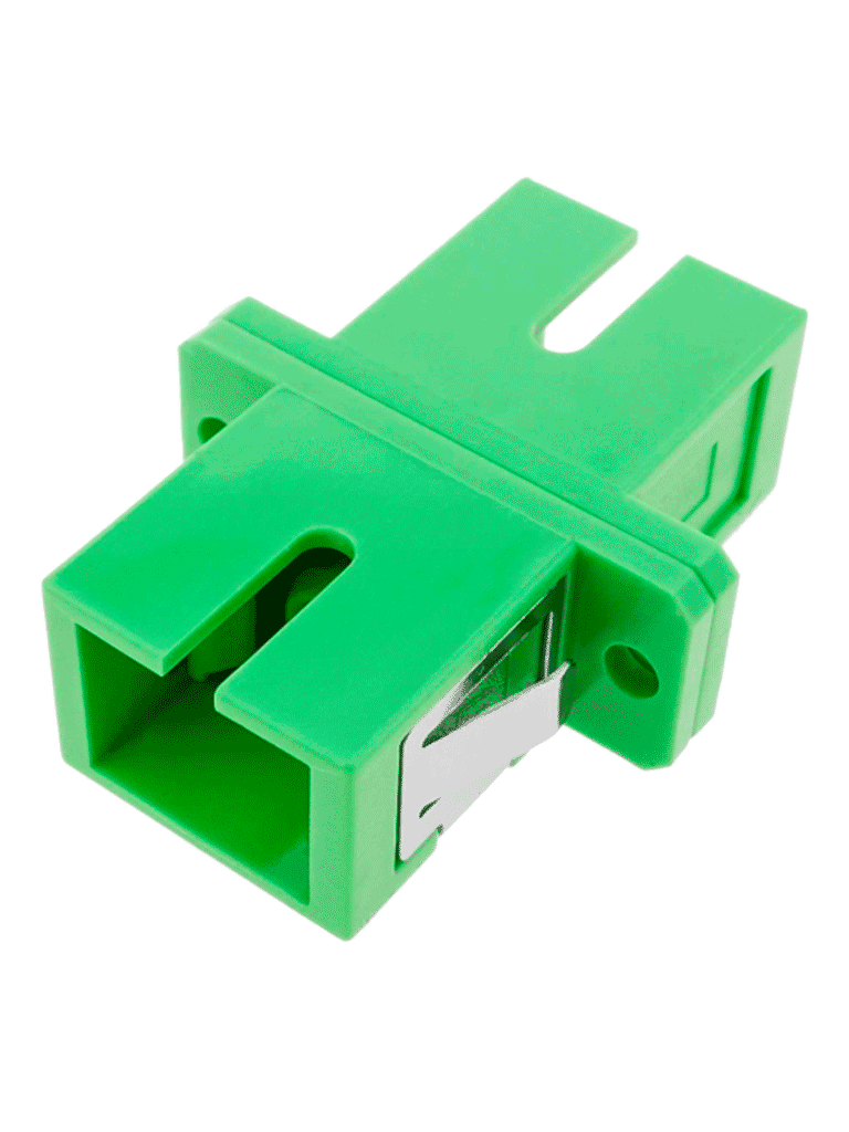 SBE TECH SBE-ADAPSCAPC-S - Adaptador simplex de SC/APC a SC/APC Monomodo/Verde con orejas