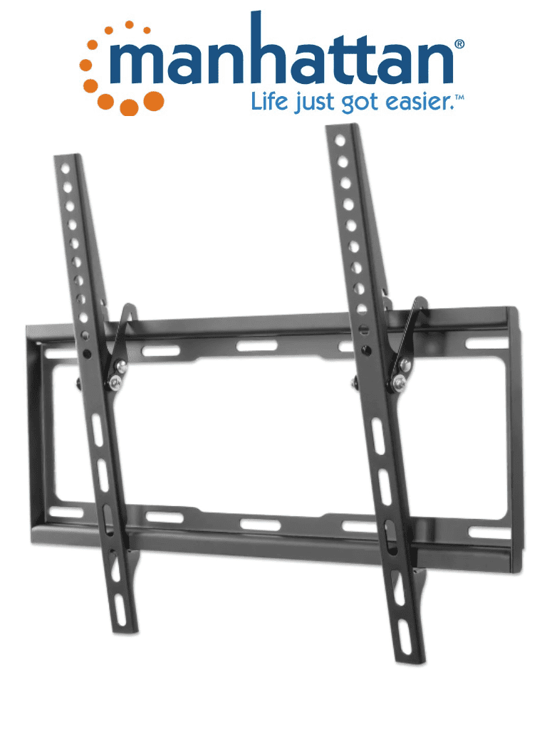 MANHATTAN 460941 - Soporte de Pared para Pantallas de 32 a 55 Pulgadas/ 35 Kg de Carga/ Ajuste de Angulo Vertical de 0 a 14 Grados/ Acero Reforzado/ VESA 200/ 300/ 400x200/ 400