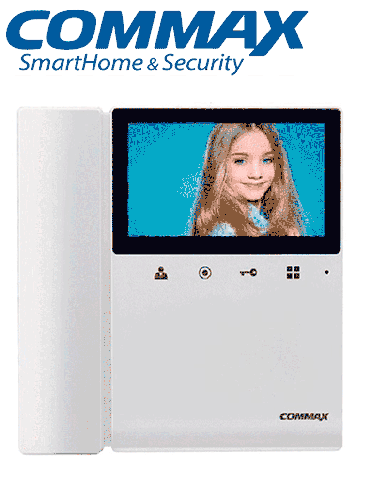 COMMAX CDV43K2 - Monitor para videoportero a color de 4.3 pulgadas con función de apertura de puerta  compatible con soluciones residenciales y departamentales  conexión a 4 hilos  frente de calle compatible modelo DRC40K