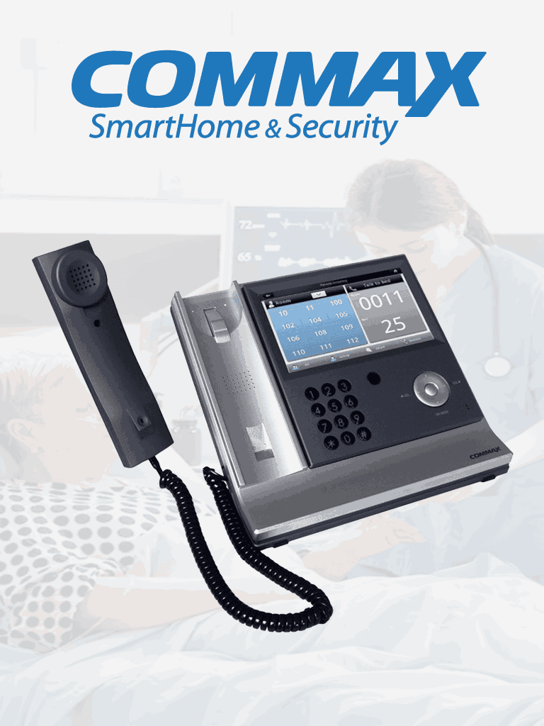 COMMAX JNS70MN - Unidad de intercomunicación por voz para sistema de llamado de enfermería / Identificación de habitación y número de cama / Interconexión con JNSPSM a 4 hilos