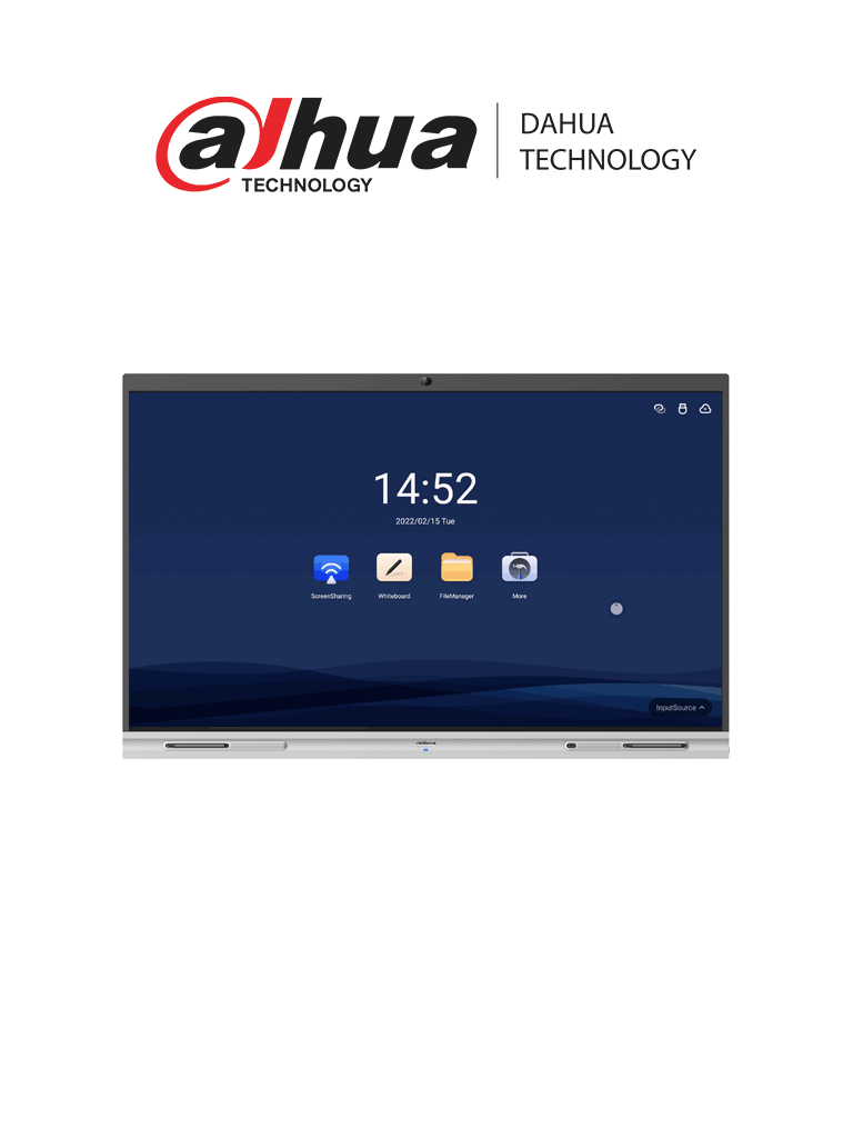 DAHUA DHI-LCH75-MC410-B - Pantalla interactiva 4K/UHD de 75" con tecnología táctil y Android. Resolución 3840 x 2160 cámara de 5 MP micrófono y altavoces integrados. Ideal para escuelas y oficinas. Diseño robusto con case metálico #XCDAHUA #NP #MC