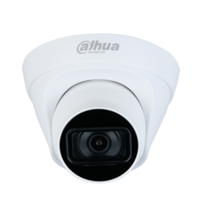 DAHUA IPC-HDW1230T1-A-S5-Cámara IP Domo 2MP con lente de 2.8 mm ángulo de visión de 102 grados micrófono integrado IR de 30m IP67 PoE DWDR.