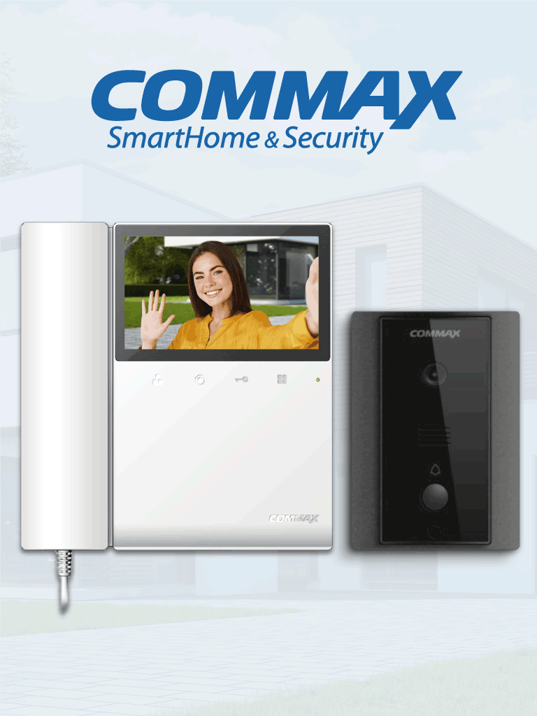 COMMAX CDV43K2DRC4LN - Kit de videoportero Commax a color con monitor de 4.3 pulgadas y auricular  frente de calle  comunicación con audio y video  función de apertura de puerta no requiere configuración