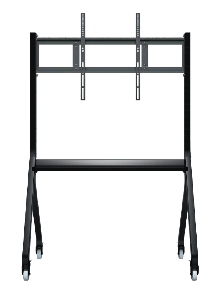 ZKTECO IWBA01B - Soporte Móvil para Pantallas Interactivas Inteligentes / Altura Ajustable / Carga máxima de 100 kg / 4 Ruedas giratorias con seguro / Color Negro
