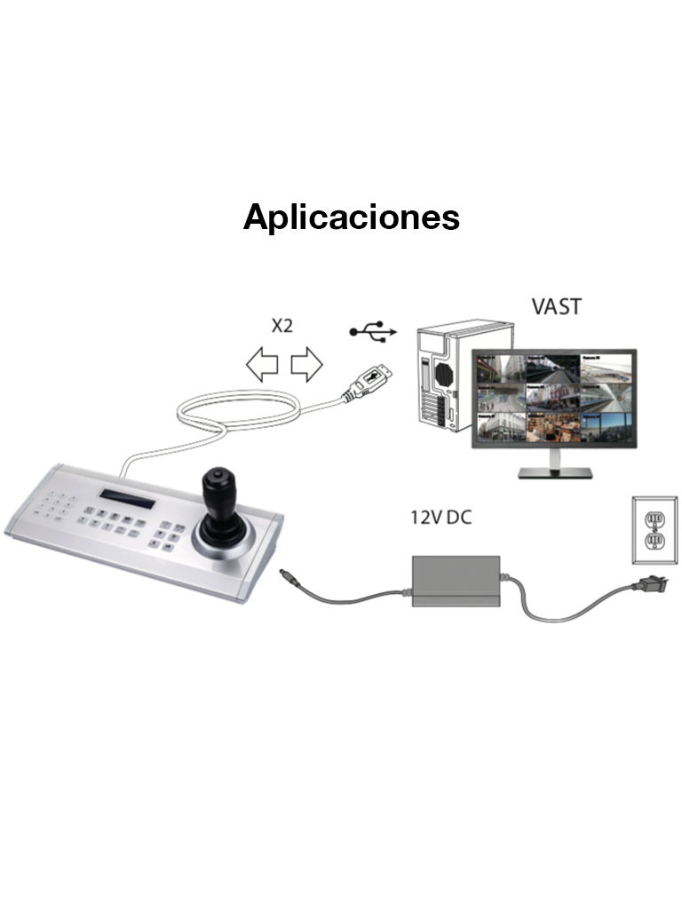 VIVOTEK AJ-002 - JOYSTICK Para camaras IP PTZ VIVOTEK / INTE RFACE USB / 28 Botones flexibles / Compatible con software VAST / Adaptador de alimentacion 120VCA a